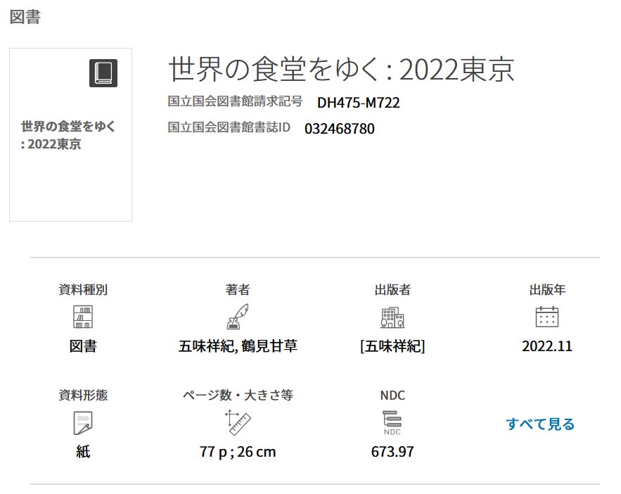 国会図書館の検索結果